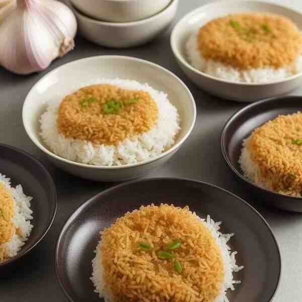Чесночный рис с курицей